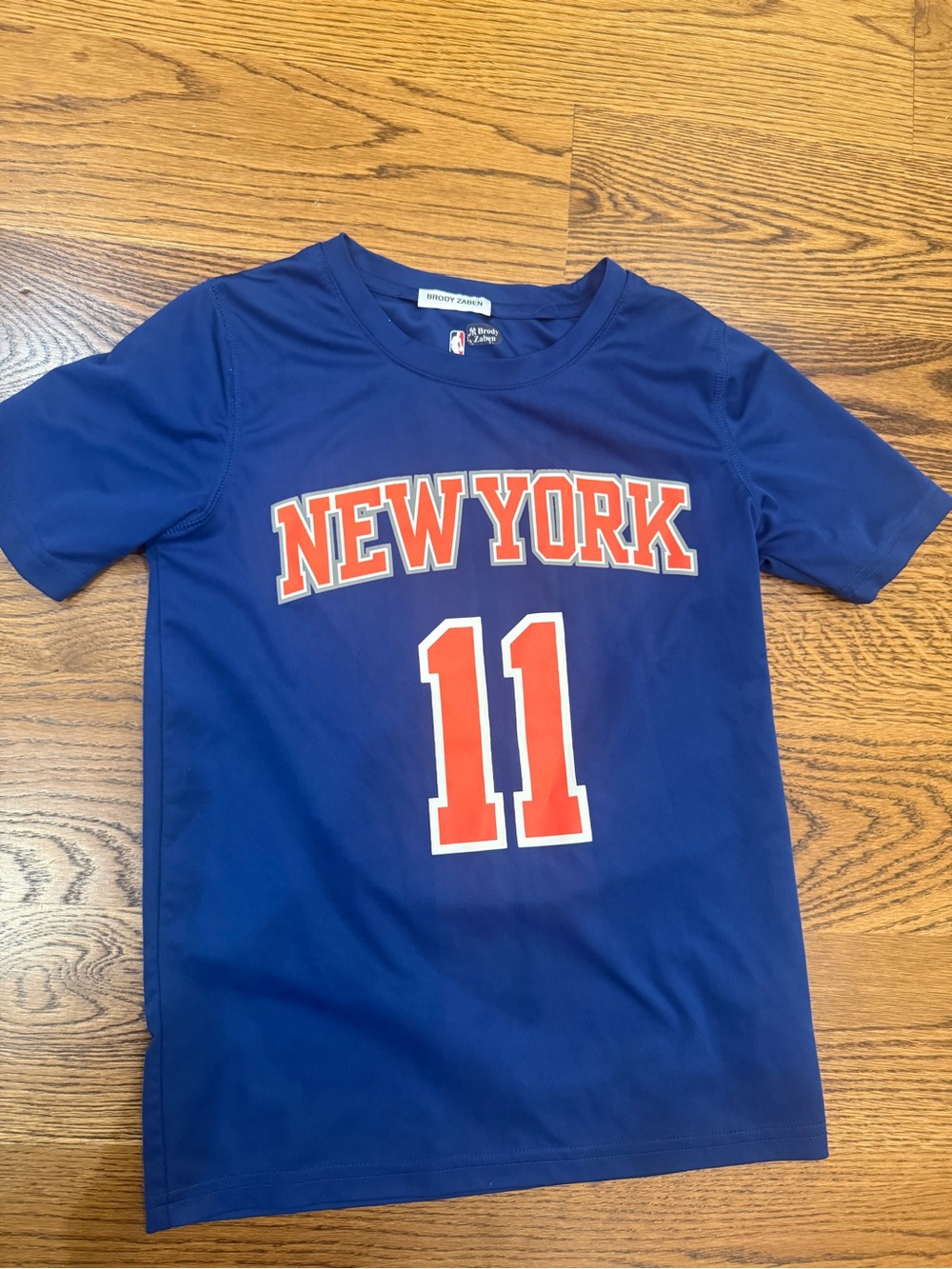NBA Blue Kids New York Tee with Orange Number 11 dri fit